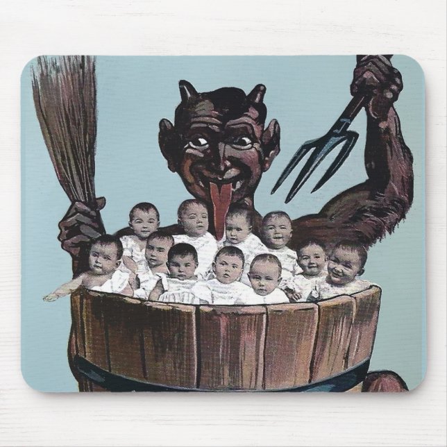 Vintage Creepy Krampus Mouse Mat (Front)