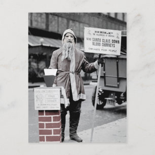 Vintage Creepy Santa Christmas Postcard
