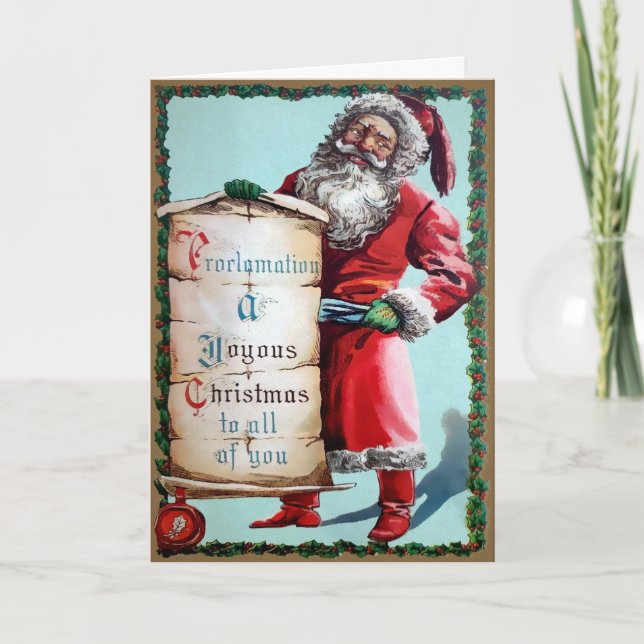 Vintage Creepy Santa Holiday Card (Front)