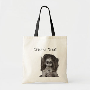 Vintage Creepy Scary Haunted Doll Tote Bag