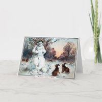 Vintage Creepy Snowman Christmas Card
