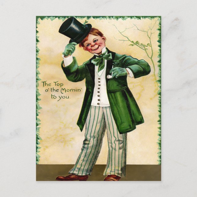 Vintage Creepy St. Patrick's Day Postcard (Front)