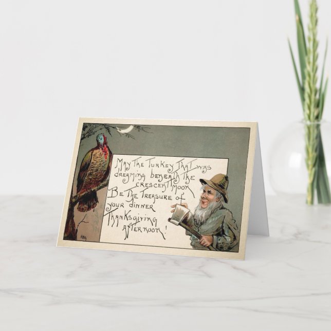 Vintage Creepy Thanksgiving Card (Front)