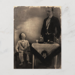 Vintage Creepy Ventriloquist Dummy Postcard