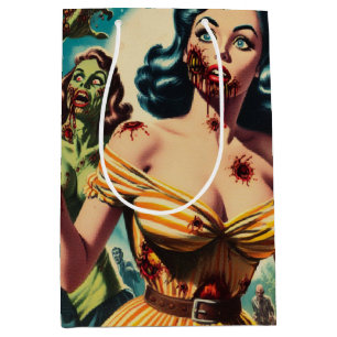 Vintage Creepy Zombie Pin-up Medium Gift Bag