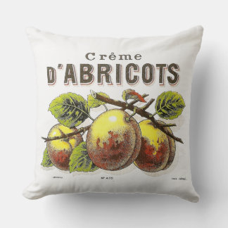 Vintage Creme d'Abricots Ad Cushion
