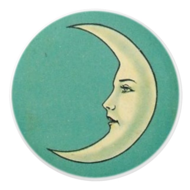 Vintage crescent moon ceramic knob (Front)
