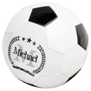 Vintage crest custom name monogram soccer ball