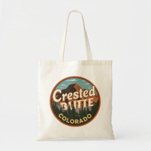 vintage crested butte colorado mountain outdoor tote bag