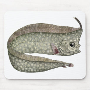 Vintage Crested Oarfish Fish, Marine Aquatic Life Mouse Mat