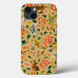 Vintage Crewel Animal Embroidery: Antique Tapestry iPhone 13 Case