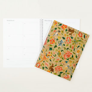 Vintage Crewel Animal Embroidery: Antique Tapestry Planner