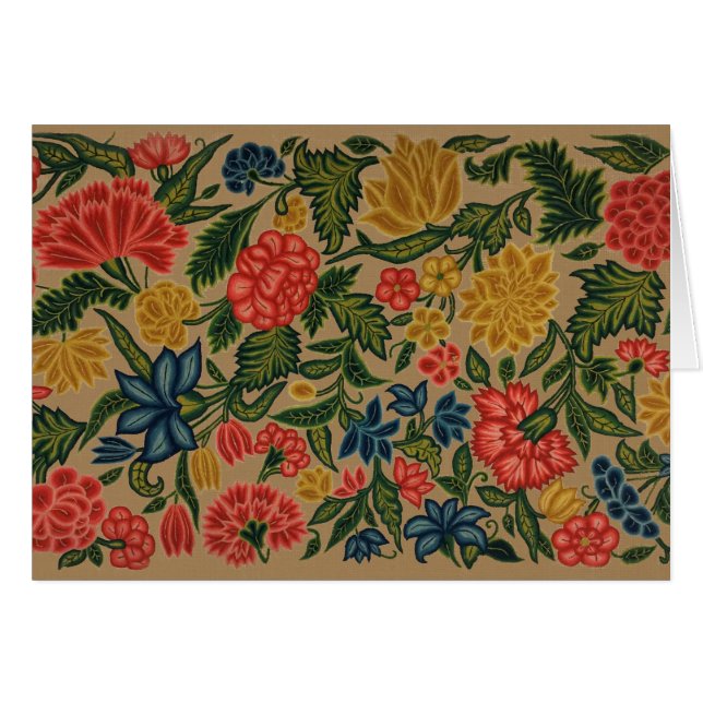 Vintage Crewel Floral Embroidery Pattern (Front Horizontal)