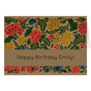 Vintage Crewel Floral Embroidery Pattern