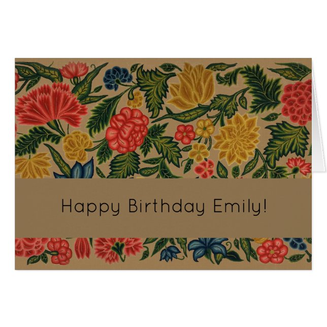 Vintage Crewel Floral Embroidery Pattern (Front Horizontal)