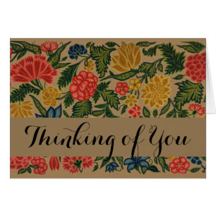 Vintage Crewel Floral Embroidery Pattern