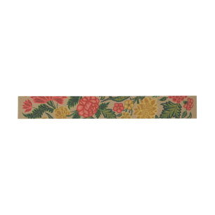Vintage Crewel Floral Embroidery Pattern Invitation Belly Band