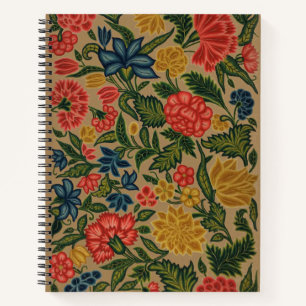 Vintage Crewel Floral Embroidery Pattern Notebook
