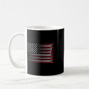 Vintage Cricket American Flag 4th Of July Patrioti Coffee Mug