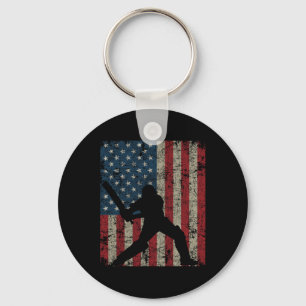 Vintage Cricket American Flag 4th Of July Patrioti Key Ring