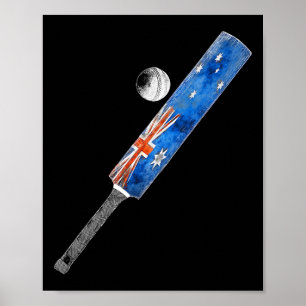 Vintage Cricket Australia Flag Aussies Pride Poster