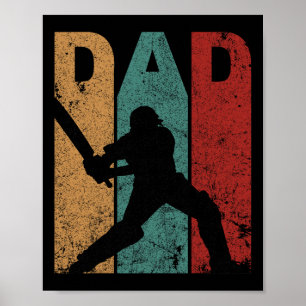 Vintage Cricket Dad Fathers Day Gift Ideas Cricket Poster