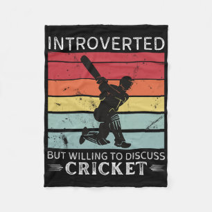 Vintage Cricket Introverted But Willing To Discuss Fleece Blanket