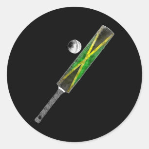 Vintage Cricket Jamaica Flag Jamaican Pride Classic Round Sticker