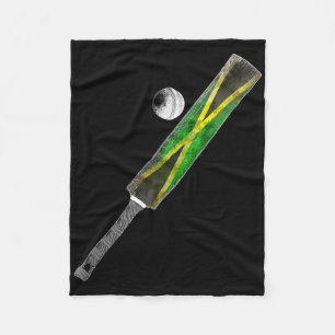 Vintage Cricket Jamaica Flag Jamaican Pride Fleece Blanket