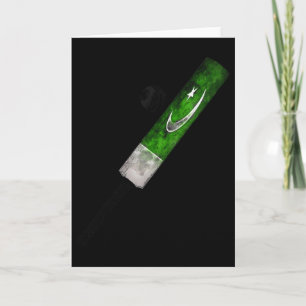 Vintage Cricket Pakistan Flag Pakistani Pride Card