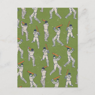 Vintage Cricket pattern Postcard