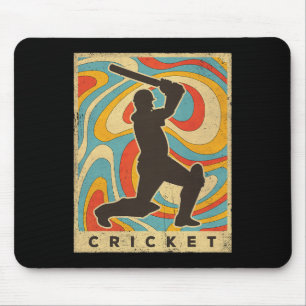 Vintage Cricket Sport Retro Poster 1 Mouse Mat