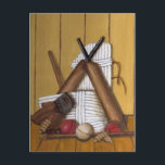 Vintage Cricket Still Life Postcard<br><div class="desc">Vintage Cricket, Vintage, Cricket, Cricketer, umpire, british, britain, english, england, australia, australian, still life, cricket still life</div>