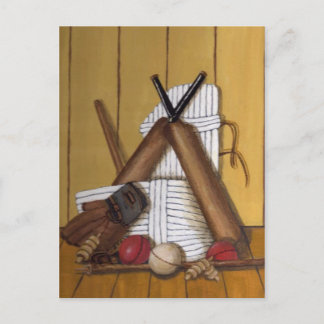 Vintage Cricket Still Life Postcard