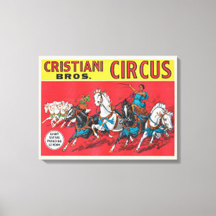 Vintage Cristiani Brothers Circus Poster Canvas Print