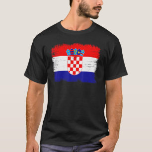 Vintage Croatia Flag Croatian Independence Day T-Shirt
