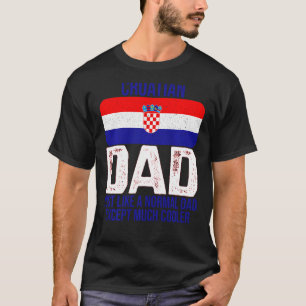 Vintage Croatian Dad Croatia Flag Design For Fathe T-Shirt