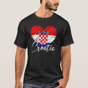 Vintage Croatian Flag Croatia Pride Roots Heritage T-Shirt