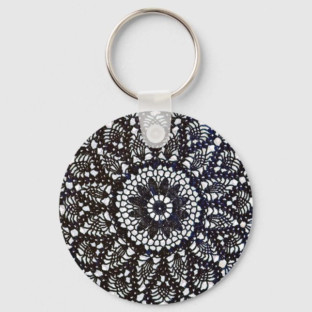 Vintage Crochet Doily Keychain (Front)