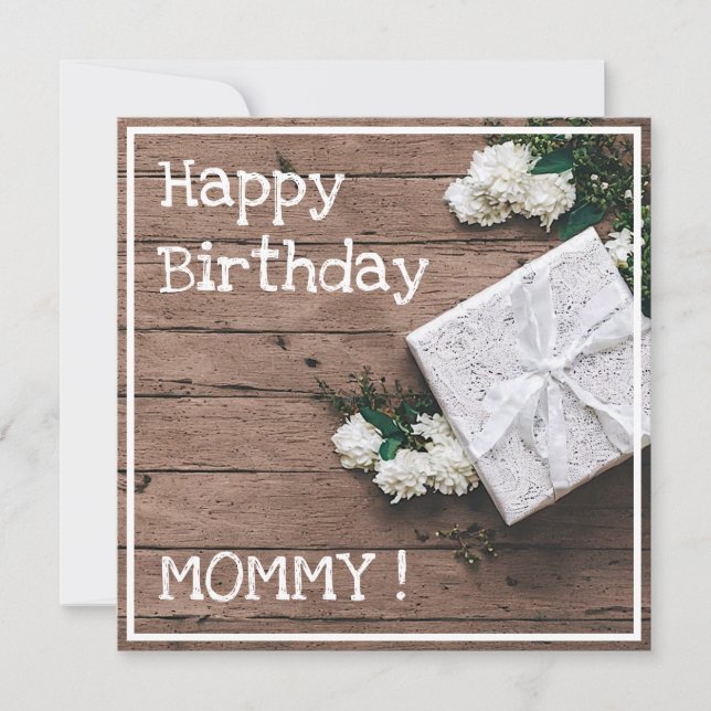 Vintage Crochet Gift White Flowers Lovely Birthday Card (Front)