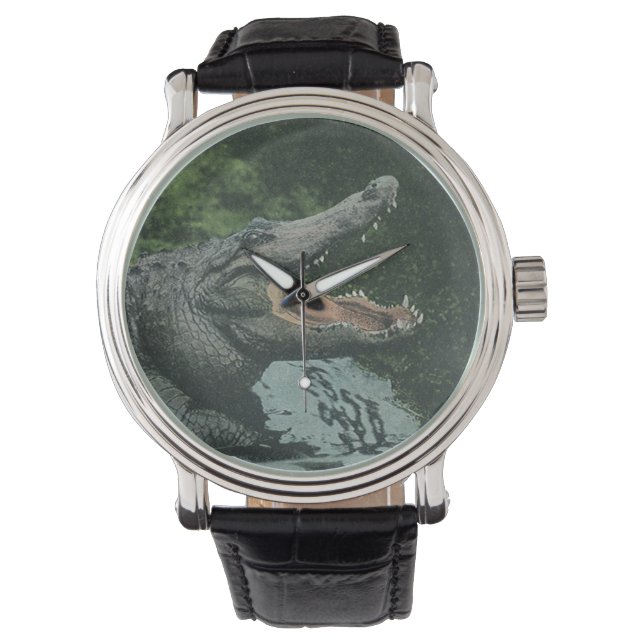Vintage Crocodile Reptiles, Marine Animal Life Watch (Front)