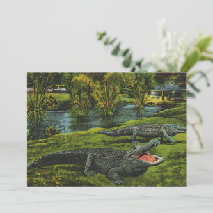 Vintage Crocodiles, Marine Life Reptiles Animals