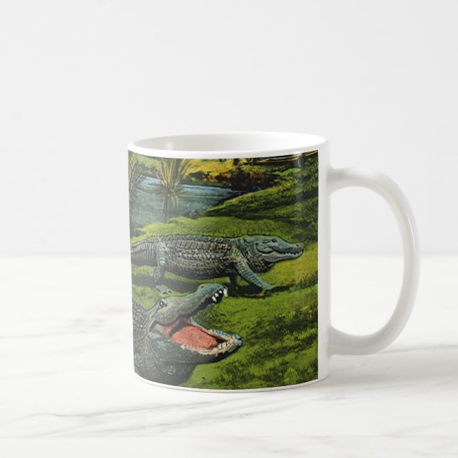 Vintage Crocodiles, Marine Life Reptiles Animals Coffee Mug (Right)