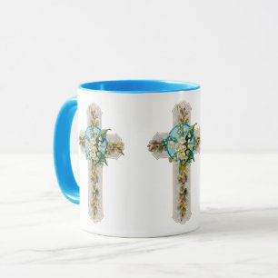 Vintage Cross and Flowers  Mug