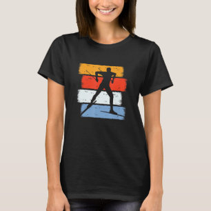 Vintage Cross Country Skiing Retro Skier Skating W T-Shirt