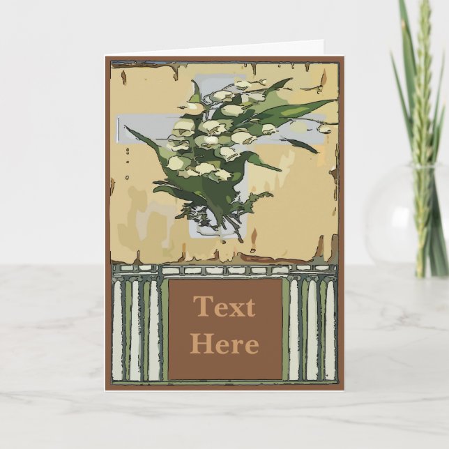 Vintage  Cross  edit text Holiday Card (Front)