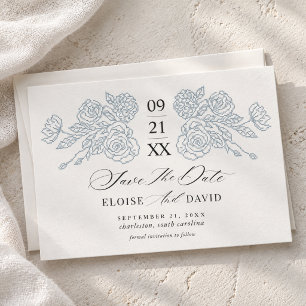 Vintage Cross Stitch Floral Heirloom Wedding Save The Date