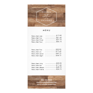 Vintage Crossed Fork Knife Logo Catering Business  Rack Card