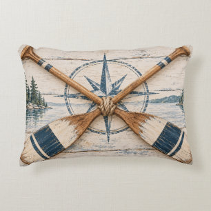 Vintage Crossed Lake Oars Decorative Cushion
