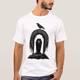 Vintage Crow Cemetery Grave Silhouette Shirt Desig